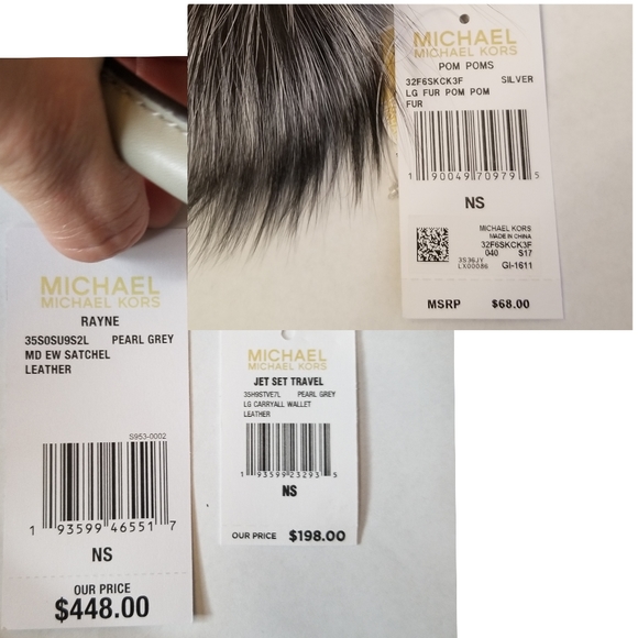 Michael Kors SET 3P Designer PURSE BAG WALLET POM - Picture 8 of 12